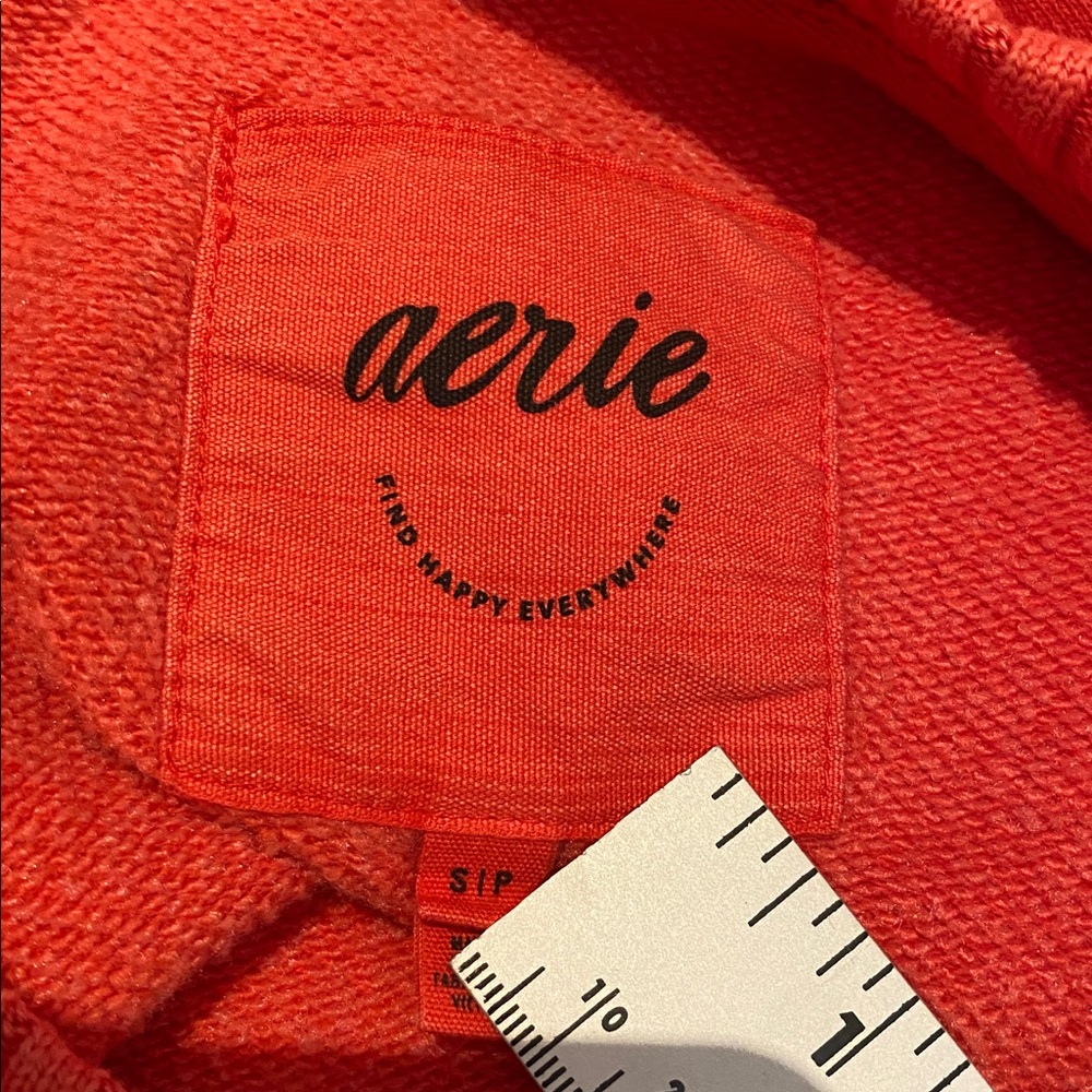 Aerie Terry Toweling Oversized Crew Sweatshirt Orange Mind in the MNTS SMALL ‘22 - Picture 11 of 11